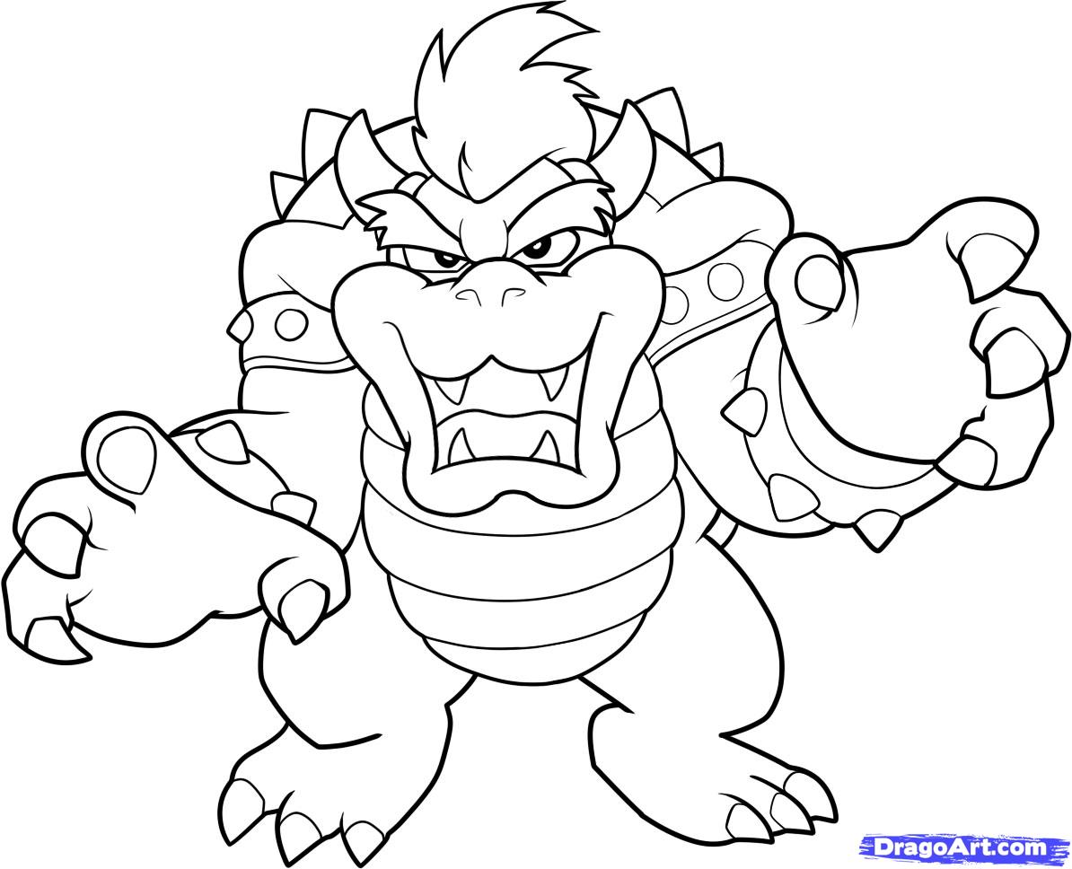 1194x968 how to draw bowser, step - Bowser Drawing