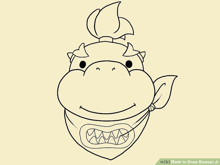 728x546 how to draw bowser jr - Bowser Drawing