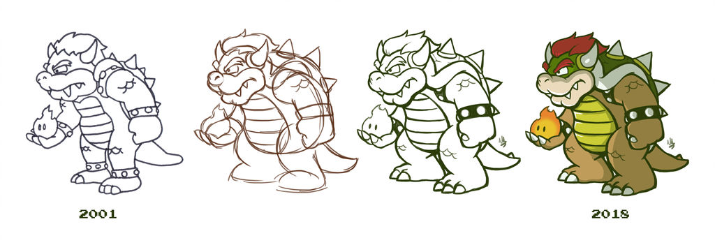 1024x351 re drawing bowser - Bowser Drawing