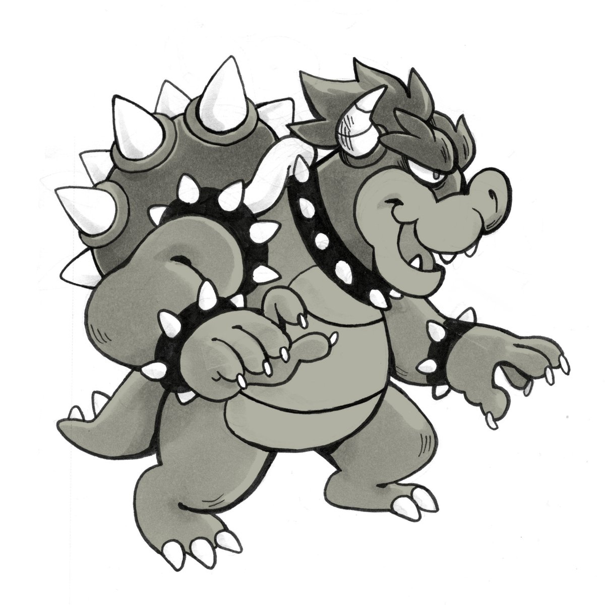 1200x1200 sleeps on twitter some old bowser - Bowser Drawing