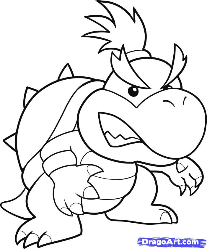 701x841 How To Draw Bowser Jr, Super Mario, Step - Bowser Jr Drawing