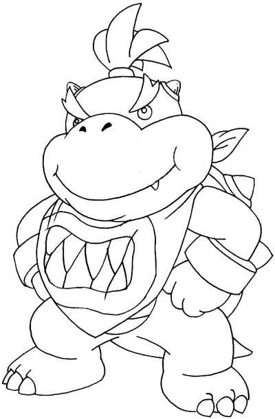 400x610 How To Draw Bowser Jr From Mario Kart Wii Step - Bowser Jr Drawing