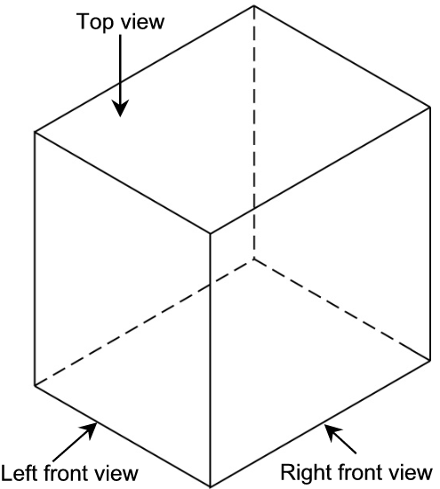 495x550 An Isometric Drawing Of A Cube - Box Isometric Drawing