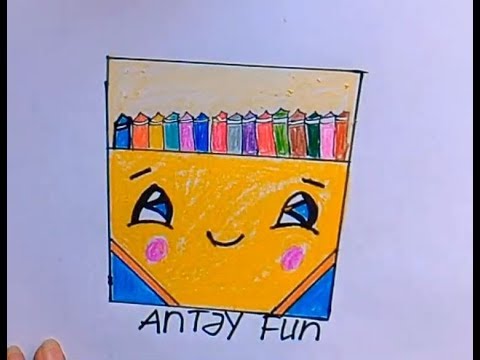 480x360 how to draw cute box of crayons ! learn drawing art on paper - Box Of Crayons Drawing