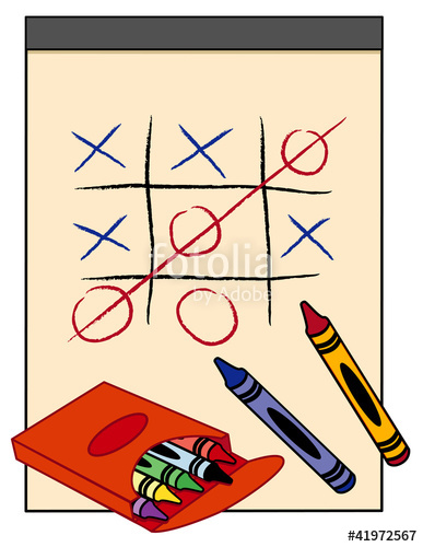 387x500 win! tic tack toe game, drawing paper tablet, box of crayons - Box Of Crayons Drawing