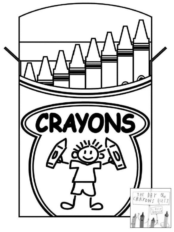 584x778 the day the crayons quit coloring sheet - Box Of Crayons Drawing
