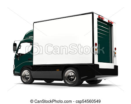 450x357 Dark Green Small Box Truck - Box Truck Drawing