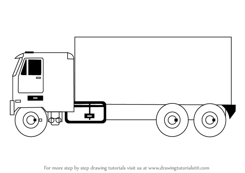 800x566 Learn How To Draw A Truck - Box Truck Drawing