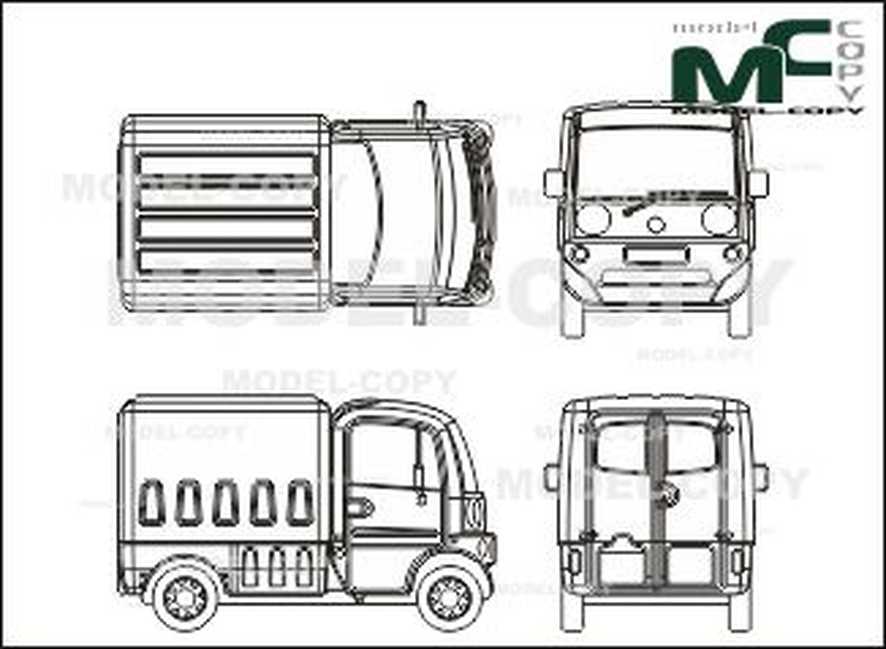 886x649 Mega Multi Truck Fourgon, Box Car - Boxcar Drawing