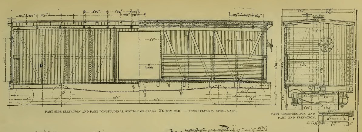 1194x436 railroad heritage prr xl class boxcar and rf class reefer - Boxcar Drawing