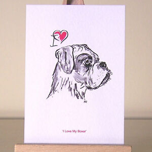 300x300 i love my boxer dog drawing miniature aceo art card humans who - Boxer Dog Drawing