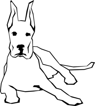 330x368 boxer dog outline drawing free vector download - Boxer Dog Line Drawing