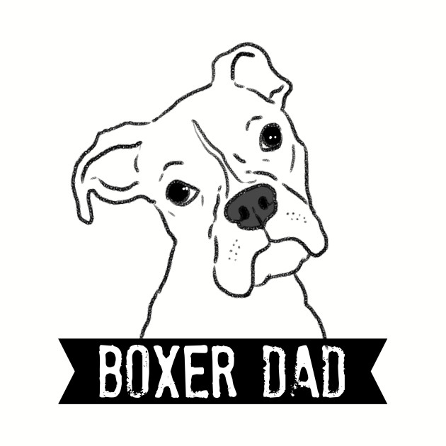 630x630 boxer dad, boxer daddy, boxer dog lover - Boxer Dog Line Drawing