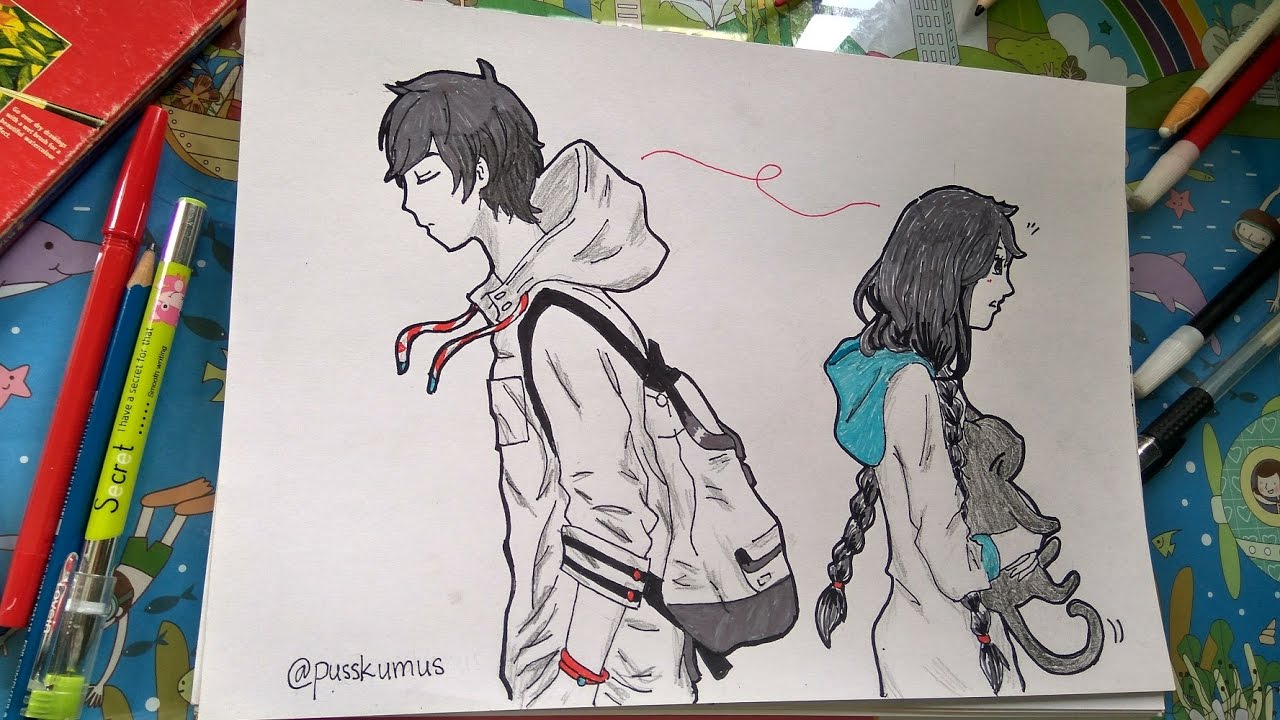 Boy And Girl Anime Drawing At Paintingvalley Com Explore Collection Of Boy And Girl Anime Drawing