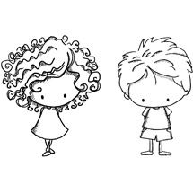 215x215 Walmart Stamping Bella Unmounted Rubber St Arthur And Annie - Boy And Girl Cartoon Drawing