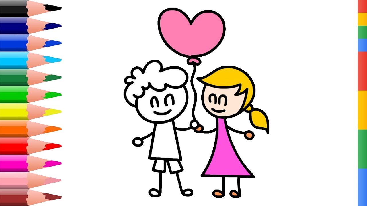1280x720 drawing and coloring pages boy and girl for kids how to draw boy - Boy And Girl Drawing