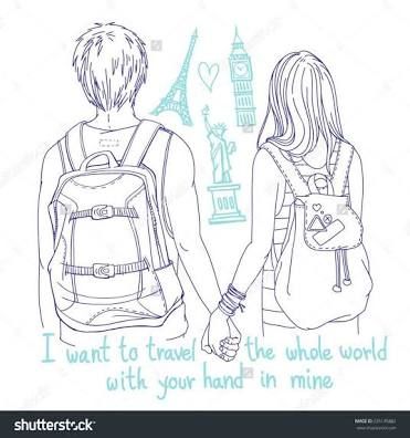 371x396 Image Result For Pencil Sketch Of A Boy And A Girl Love Quotes - Boy And Girl Drawing