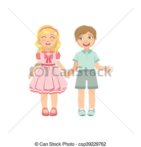 450x470 boy and girl in love holding hands bright color cartoon simple - Boy And Girl Holding Hands Drawing