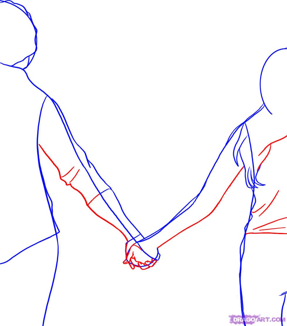 Boy And Girl Holding Hands Drawing At Paintingvalley Com Explore Collection Of Boy And Girl Holding Hands Drawing