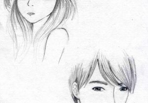 Pencil Drawing Boy And Girl Best Friends Drawing Anime