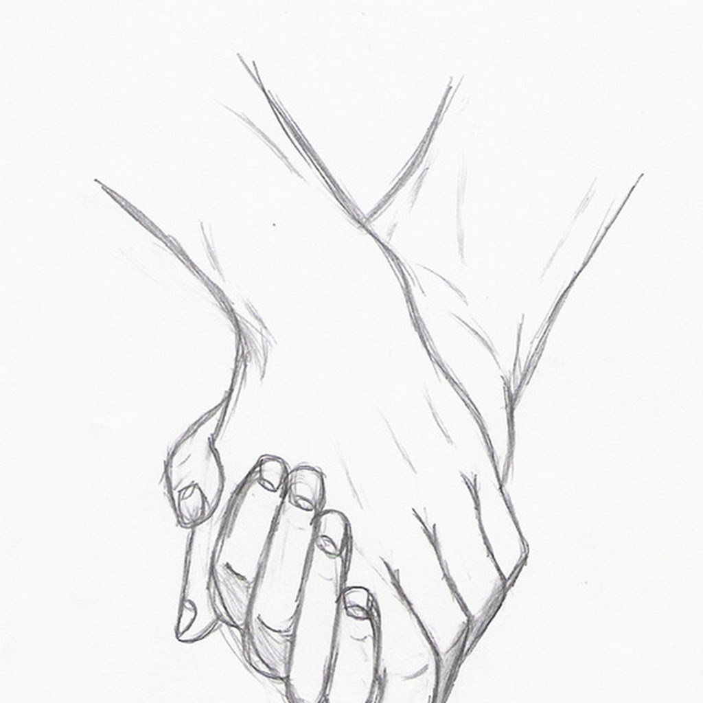 drawing holding hands
