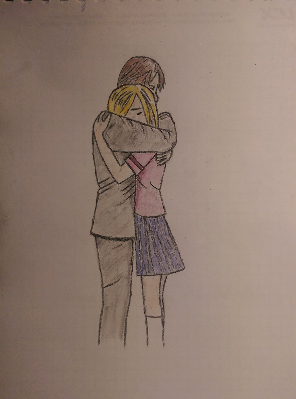 1024x1380 Anime Boy And Girl Hugging Drawing Gtgt - Boy And Girl Hugging Drawing