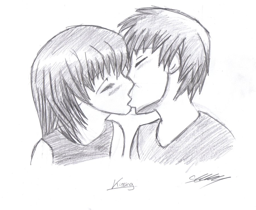 Boy And Girl Kissing Drawing At Paintingvalley Com Explore