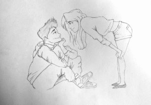 300x210 Sketches Of Boy And Girl In Love Unique Sketch Boy With Girl - Boy And Girl Love Drawing