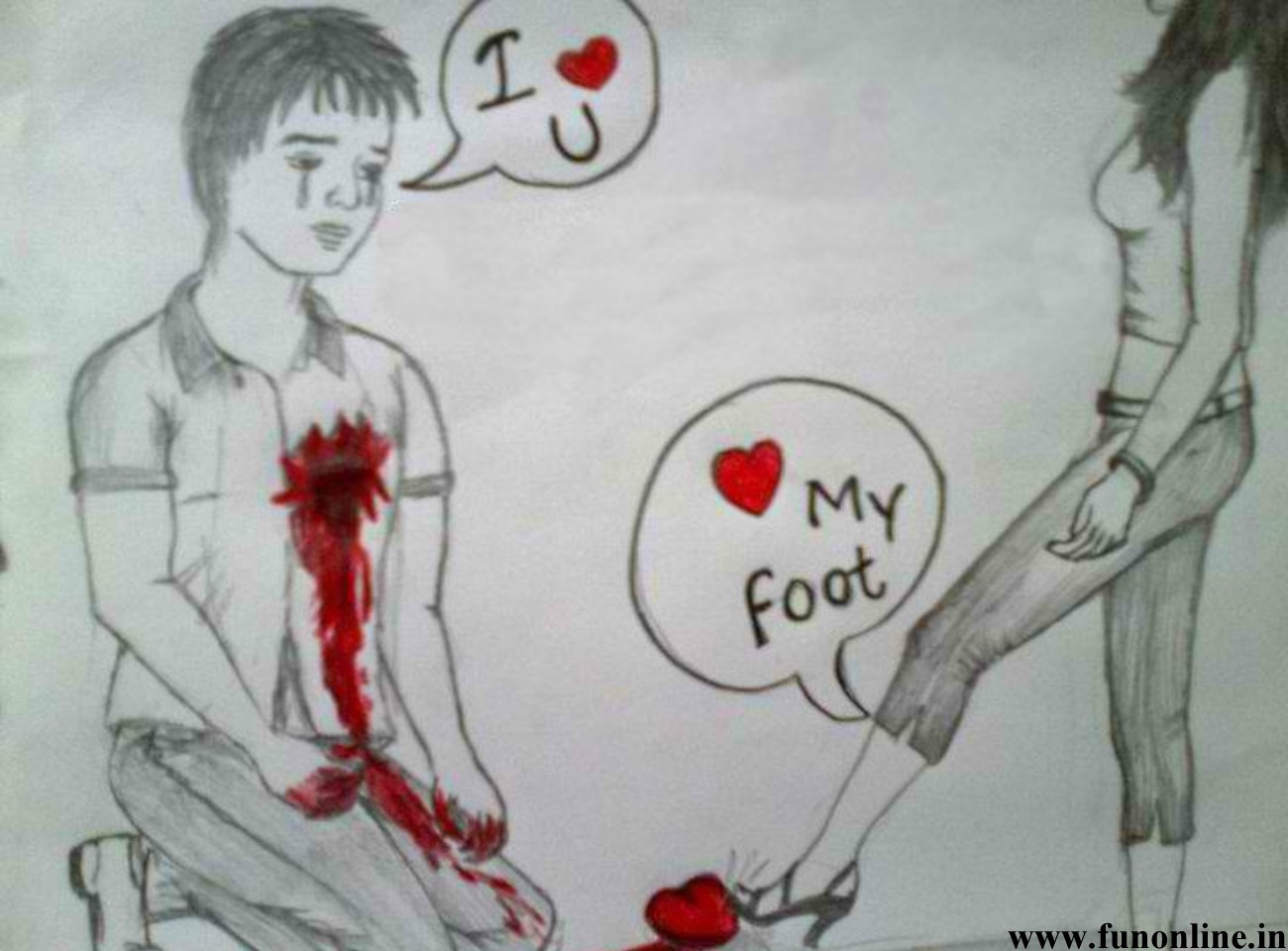 1300x960 Boy And Girl Love Drawing Picture - Boy And Girl Love Drawing