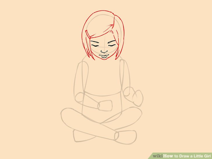 728x546 How To Draw A Little Girl - Boy And Girl Sitting On A Bench Drawing