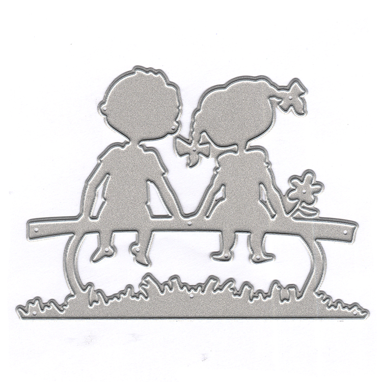 750x751 Nellie's Choice - Boy And Girl Sitting On A Bench Drawing