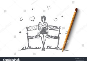 300x210 Sitting Alone On Bench Pencil Drawing Sad Little Boy Drawing - Boy And Girl Sitting On A Bench Drawing