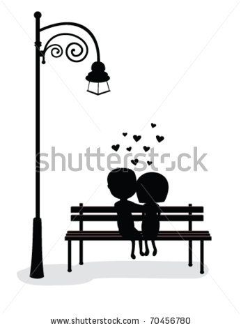 Boy And Girl Sitting On A Bench Drawing at PaintingValley.com | Explore ...