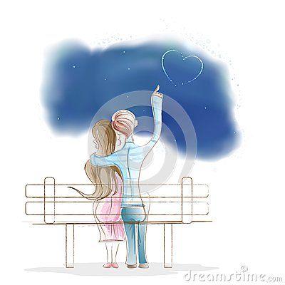 400x400 Boy And Girl Sitting On Park Bench Cover Photos In Draw - Boy And Girl Sitting On A Bench Drawing