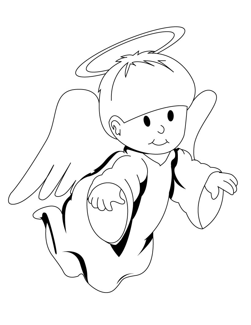820x1060 Boy Angel Wings Clipart Black And White Clip Art Images - Boy Angel Drawing