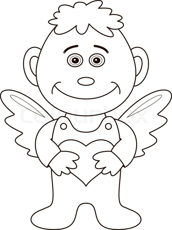598x800 Boy Angel With Valentine Heart, Stock Vector Colourbox - Boy Angel Drawing
