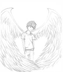 216x250 Boy Angel - Boy Angel Drawing