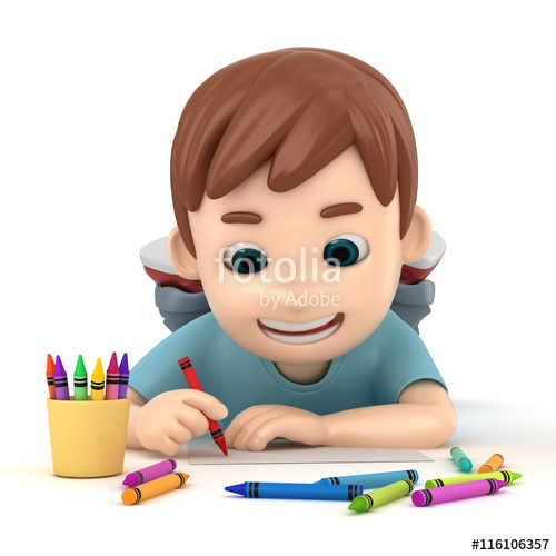 500x500 illustration of a boy drawing while laying on the floor stock - Boy Drawing A Picture