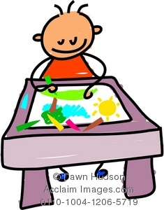 235x300 clipart illustration of little boy drawing with crayons - Boy Drawing Clipart