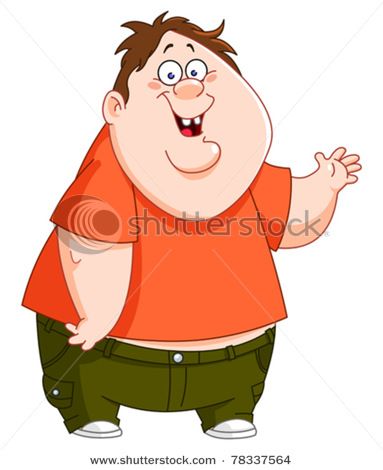 383x470 Fat Boy Cartoon Drawing Vector Clip Art Illustration Drawing - Boy Drawing Clipart