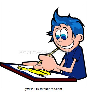 350x370 Side Profile Of A Boy Drawing - Boy Drawing Clipart