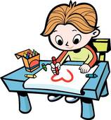 158x170 Boy Drawing A Picture - Boy Drawing Clipart