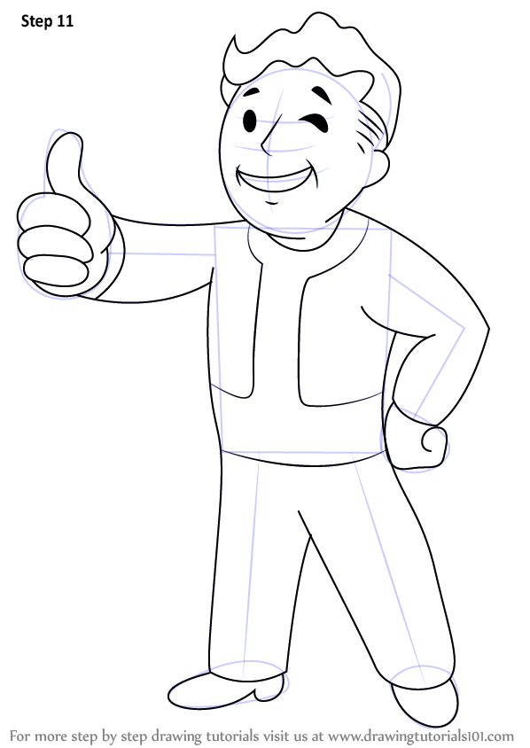 598x844 learn how to draw vault boy from fallout - Boy Drawing Picture