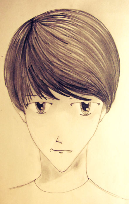 441x696 How To Draw A Manga Boy - Boy Face Drawing