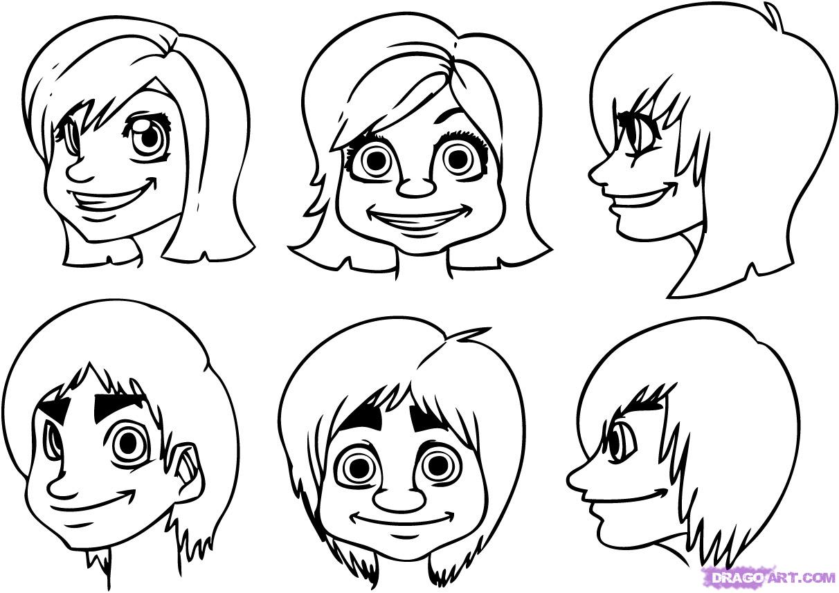 1212x857 How To Draw Cartoon Faces, Step - Boy Face Drawing Cartoon