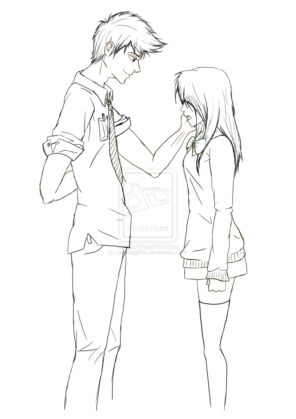 1024x1448 Girl And Boy Drawing - Boy Girl Drawing