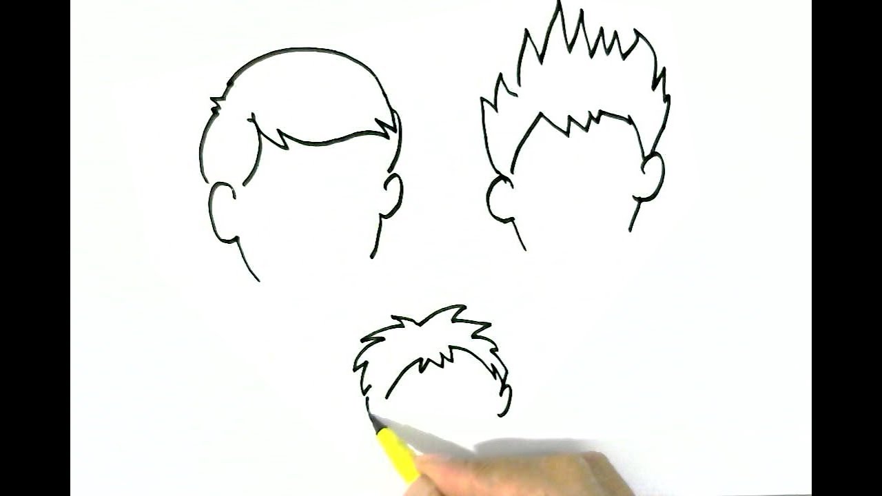 1280x720 How To Draw Boys Hairstyles Easy Steps For Children, Kids - Boy Hair Drawing