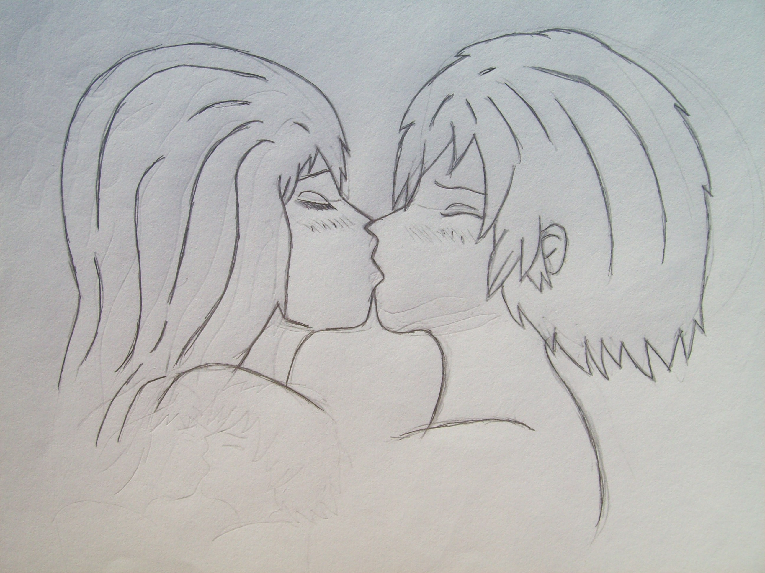 2592x1944 Kissing Boy Girl Pencil Art Pic - Boy Kissing Girl Drawing
