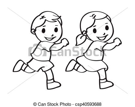 450x357 Boy And Girl Drawing - Boy Line Drawing