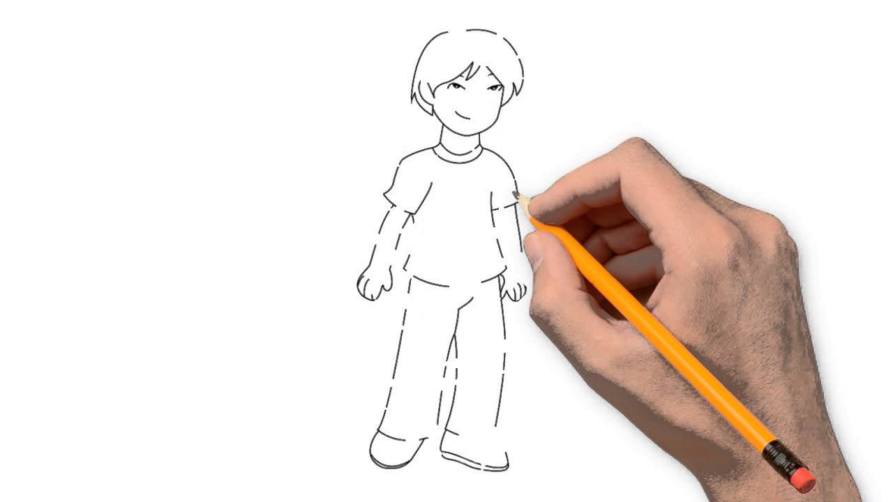 1280x720 Boy With Pencil Things To Draw Step - Boy Pencil Drawing